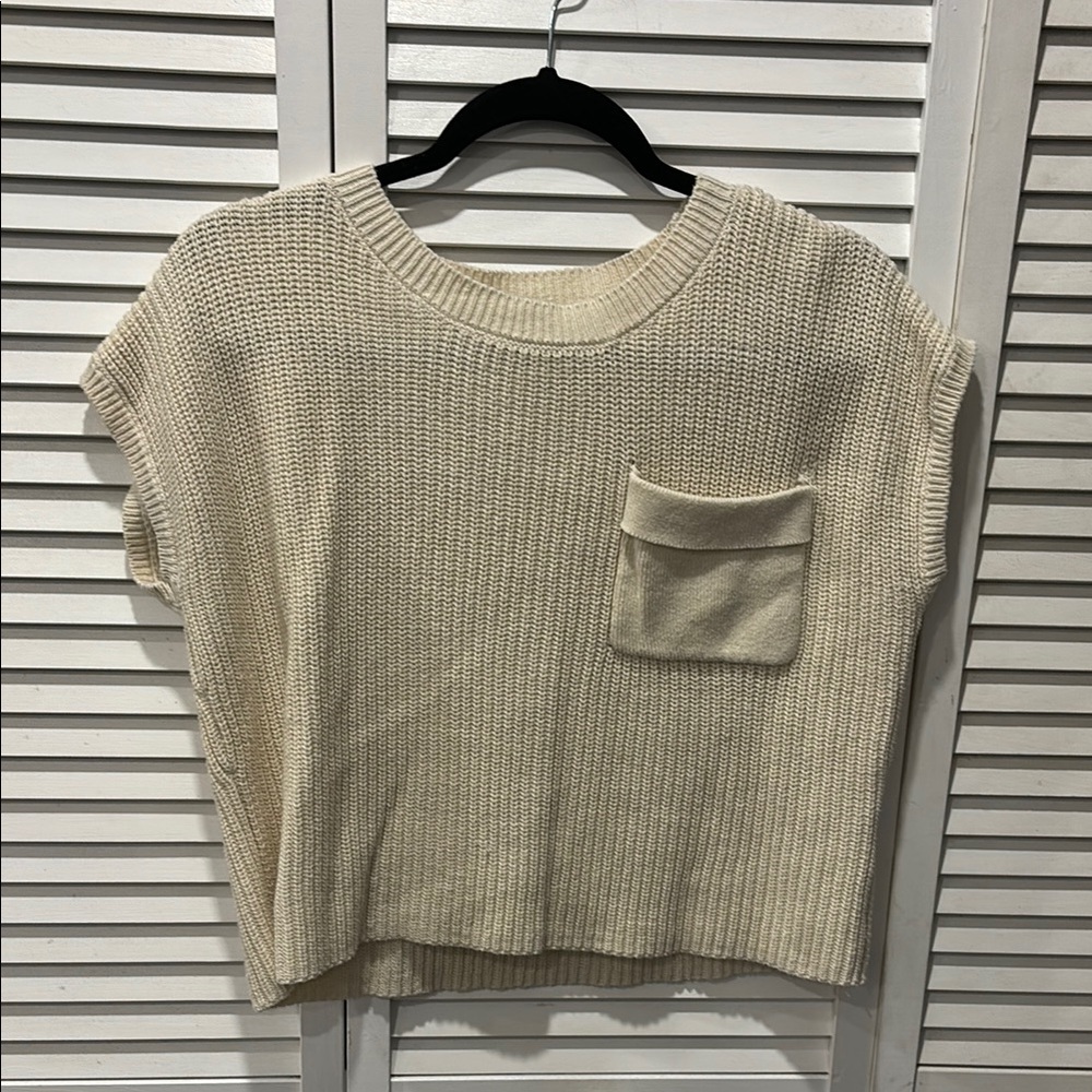Sincerely Jules Cream Short Sleeve Knit Top